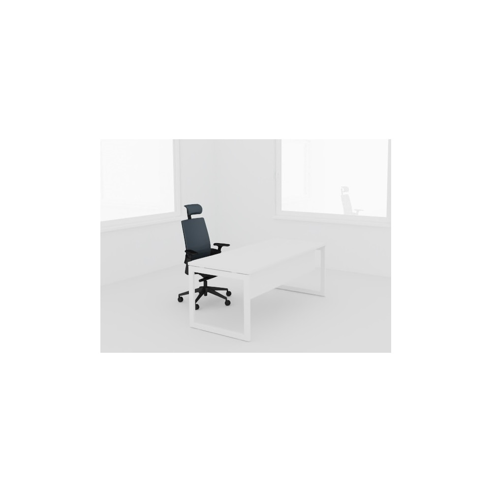 Bureau Droit M10 Pont L.180 x 80cm - Plateau BLANC + VDF- Z
